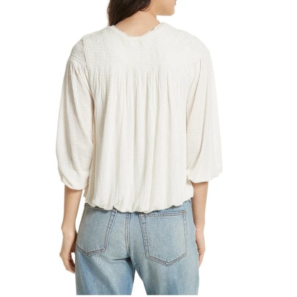 Free People Embroidered White Blouse Size XS - Picture 2 of 7